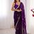 purple heavy smooth sitara mirror work satin saree
