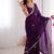 purple heavy smooth sitara mirror work satin saree