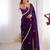 purple heavy smooth sitara mirror work satin saree