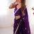 purple heavy smooth sitara mirror work satin saree