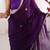 purple heavy smooth sitara mirror work satin saree