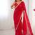 red heavy smooth sitara mirror work satin saree