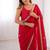 red heavy smooth sitara mirror work satin saree