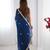 navy blue heavy smooth sitara mirror work satin saree