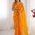 orange heavy smooth sitara mirror work satin saree