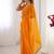 orange heavy smooth sitara mirror work satin saree
