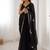 black heavy smooth sitara mirror work satin saree