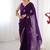 purple heavy smooth sitara mirror work satin saree
