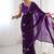 purple heavy smooth sitara mirror work satin saree