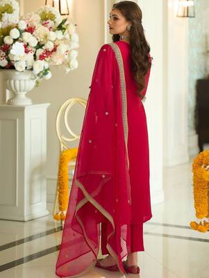 Women Ethnic Motifs Embroidered Regular Kurta with Trousers & With Dupatta 3