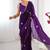 purple heavy smooth sitara mirror work satin saree