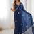 navy blue heavy smooth sitara mirror work satin saree