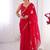 red heavy smooth sitara mirror work satin saree