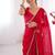 red heavy smooth sitara mirror work satin saree