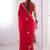 red heavy smooth sitara mirror work satin saree