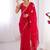 red heavy smooth sitara mirror work satin saree