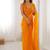 orange heavy smooth sitara mirror work satin saree
