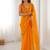 orange heavy smooth sitara mirror work satin saree