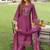 Floral Embroidered Thread Work Kurta with Palazzo & With Dupatta