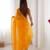 orange heavy smooth sitara mirror work satin saree