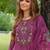 Floral Embroidered Thread Work Kurta with Palazzo & With Dupatta