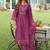 Floral Embroidered Thread Work Kurta with Palazzo & With Dupatta