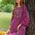 Floral Embroidered Thread Work Kurta with Palazzo & With Dupatta