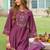 Floral Embroidered Thread Work Kurta with Palazzo & With Dupatta