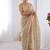 beige heavy smooth gold crush mirror work satin saree