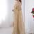 beige heavy smooth gold crush mirror work satin saree