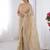 beige heavy smooth gold crush mirror work satin saree