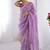 lavender heavy smooth gold crush mirror work satin saree