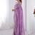lavender heavy smooth gold crush mirror work satin saree