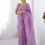 lavender heavy smooth gold crush mirror work satin saree