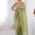 sea green heavy smooth gold crush mirror work satin saree