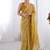 golden heavy smooth gold crush mirror work satin saree