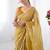 golden heavy smooth gold crush mirror work satin saree