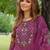 Floral Embroidered Thread Work Tieup Neck A-Line Kurta With Trousers & Dupatta