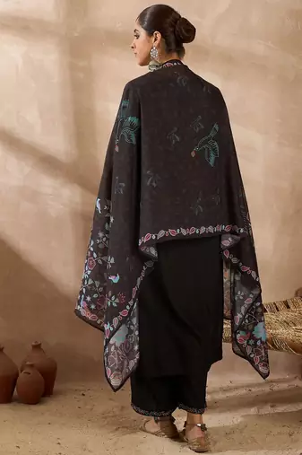 Women Ethnic Motifs Regular Thread Work Kurta with Trousers & With Dupatta