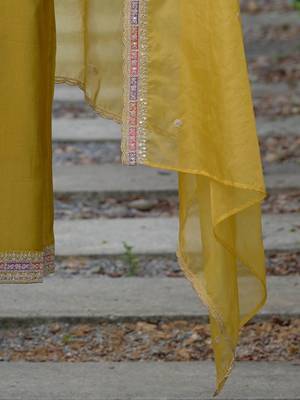 Ethnic Motifs Embroidered Straight Kurta with Trousers & Dupatta 5