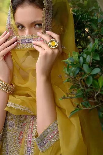 Ethnic Motifs Embroidered Straight Kurta with Trousers & Dupatta