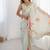 pastel heavy chiffon mirror work saree