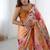 multicolor heavy chiffon mirror work saree