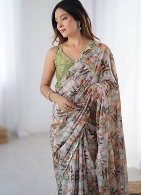 multicolor heavy chiffon mirror work saree 5