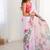 pink heavy chiffon mirror work saree