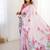 pink heavy chiffon mirror work saree