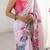pink heavy chiffon mirror work saree