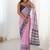 pink heavy chiffon mirror work saree