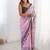 pink heavy chiffon mirror work saree
