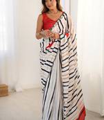 multicolor heavy chiffon mirror work saree